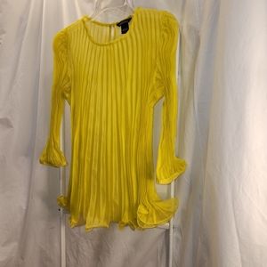 Moda International Yellow Pleated Blouse